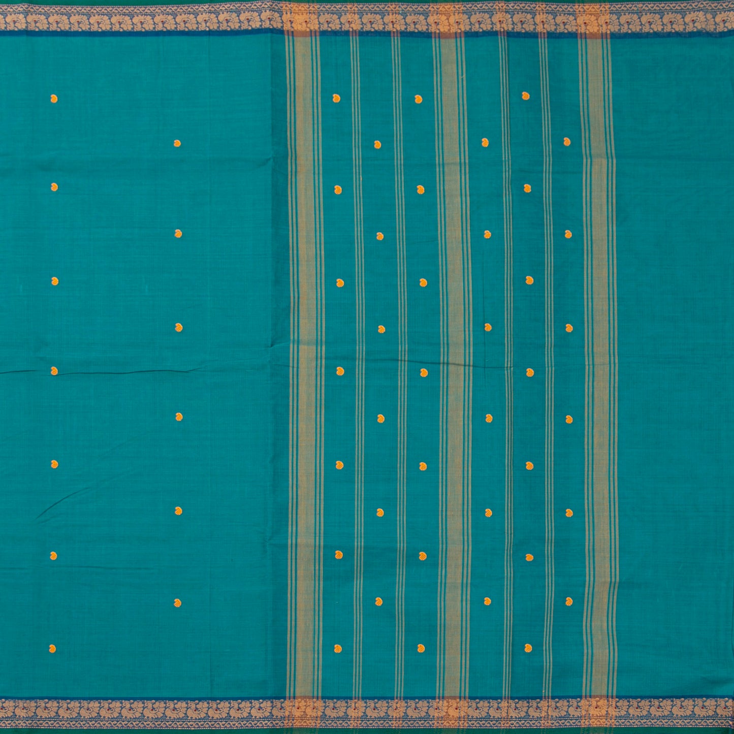 Teal Kanchi Cotton Saree For Festive Wear PV MM KC 826