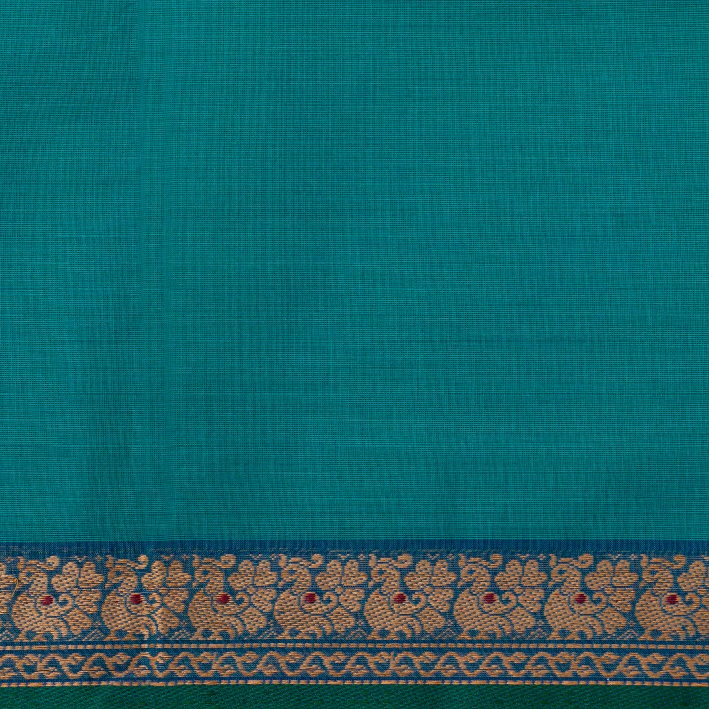 Teal Kanchi Cotton Saree For Festive Wear PV MM KC 826