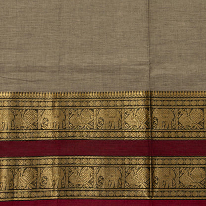 Fawn And Maroon Kanchi Cotton Saree For Festive Wear PV MM KC 730