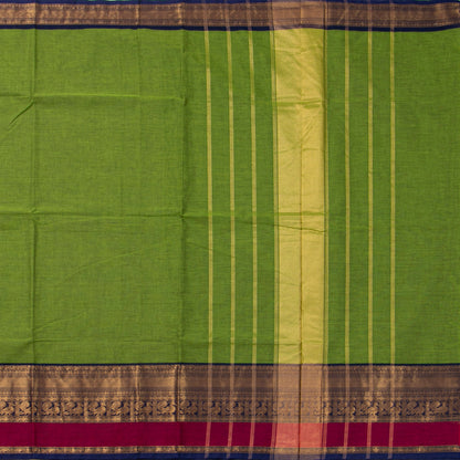 Green And Blue Kanchi Cotton Saree For Festive Wear PV MM KC 723