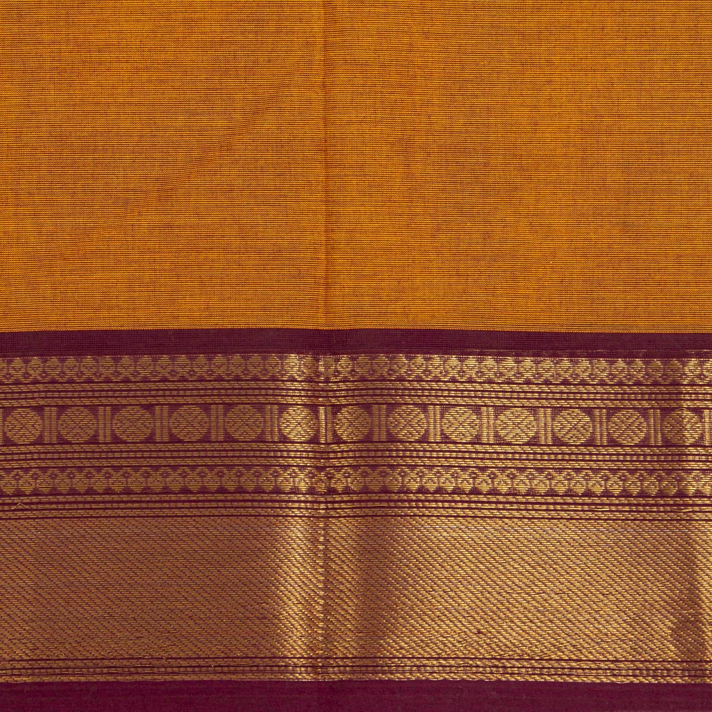 Mustard And Brown Kanchi Cotton Saree For Festive Wear PV MM KC 785