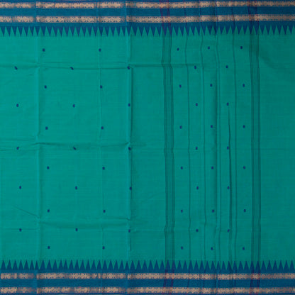 Teal And Blue Kanchi Cotton Saree For Festive Wear PV MM KC 779