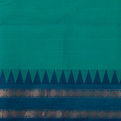 Teal And Blue Kanchi Cotton Saree For Festive Wear PV MM KC 779