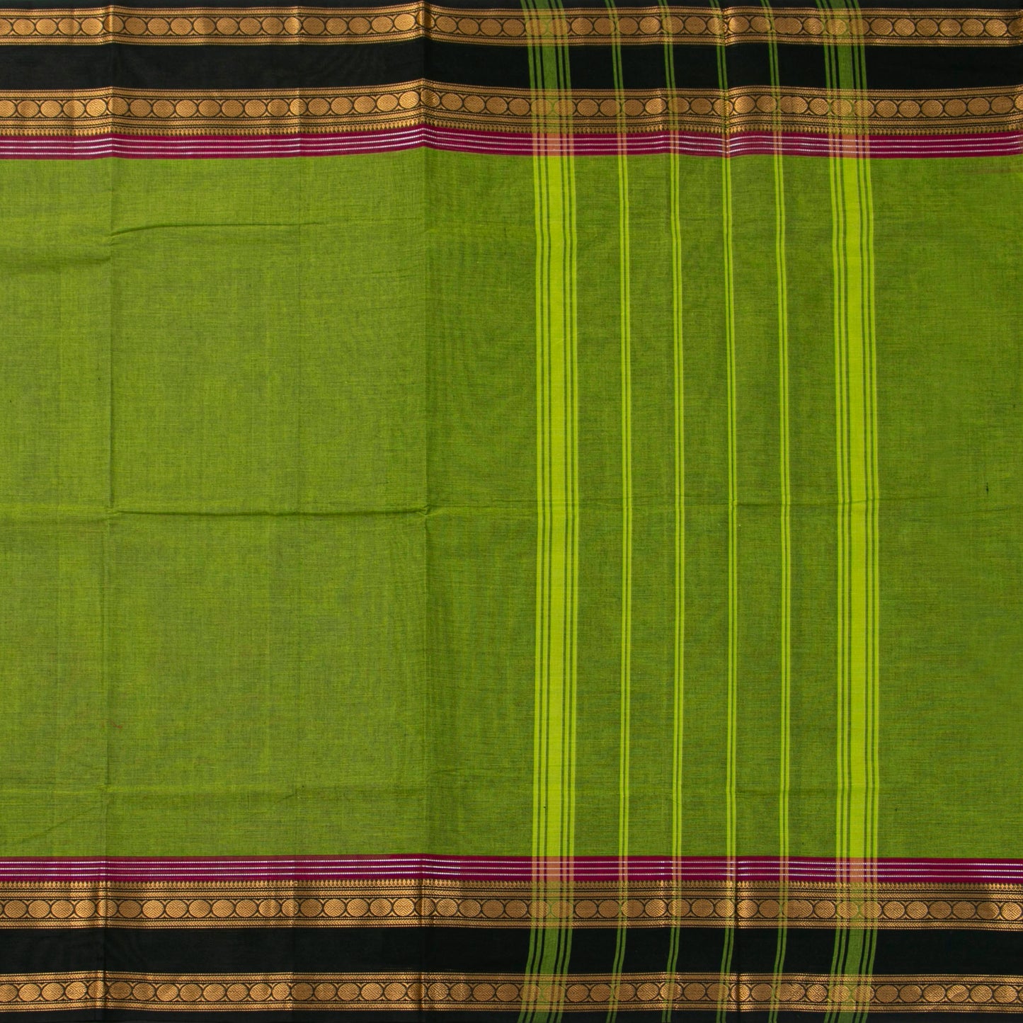 Green And Pink Kanchi Cotton Saree For Festive Wear PV MM KC 718