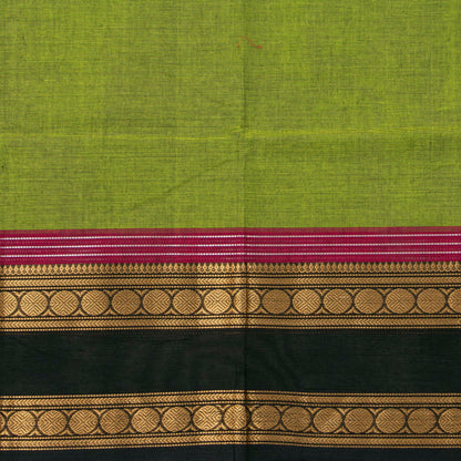 Green And Pink Kanchi Cotton Saree For Festive Wear PV MM KC 718
