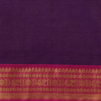 Wine And Pink Kanchi Cotton Saree For Festive Wear PV MM KC 790