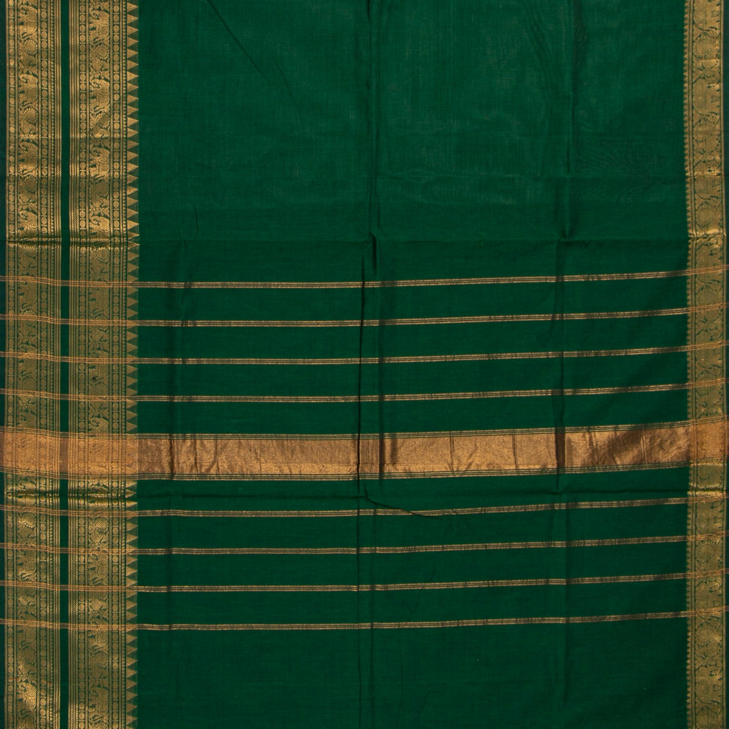 Green  Kanchi Cotton Saree For Festive Wear PV MM KC 724
