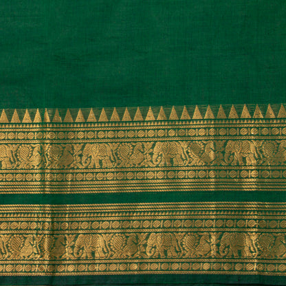 Green  Kanchi Cotton Saree For Festive Wear PV MM KC 724