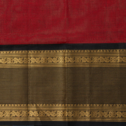 Maroon And Black Kanchi Cotton Saree For Festive Wear PV MM KC 721