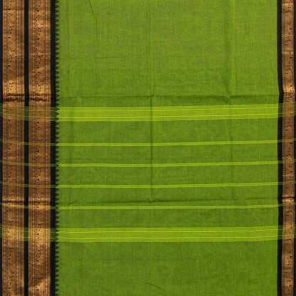 Green And Black Kanchi Cotton Saree For Festive Wear PV MM KC 716