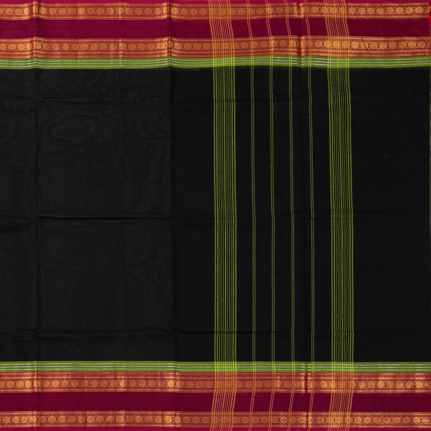 Black And Magenta Kanchi Cotton Saree For Festive Wear PV MM KC 720