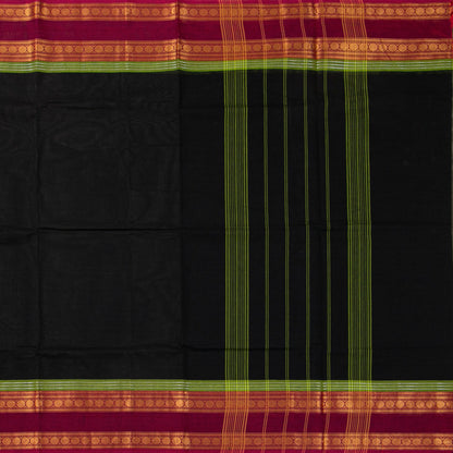 Black And Magenta Kanchi Cotton Saree For Festive Wear PV MM KC 720