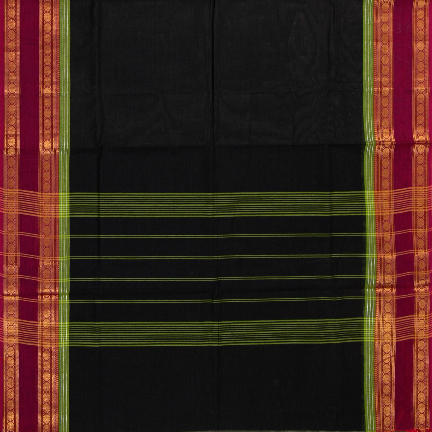 Black And Magenta Kanchi Cotton Saree For Festive Wear PV MM KC 720