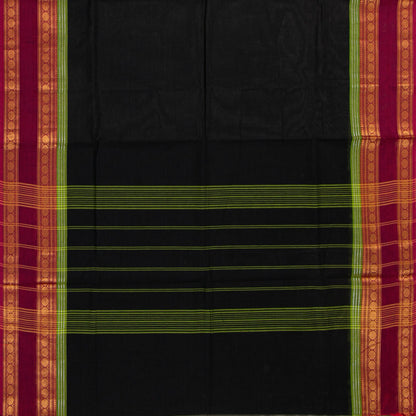 Black And Magenta Kanchi Cotton Saree For Festive Wear PV MM KC 720