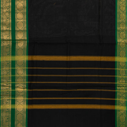 Black And Green Kanchi Cotton Saree For Festive Wear PV MM KC 701