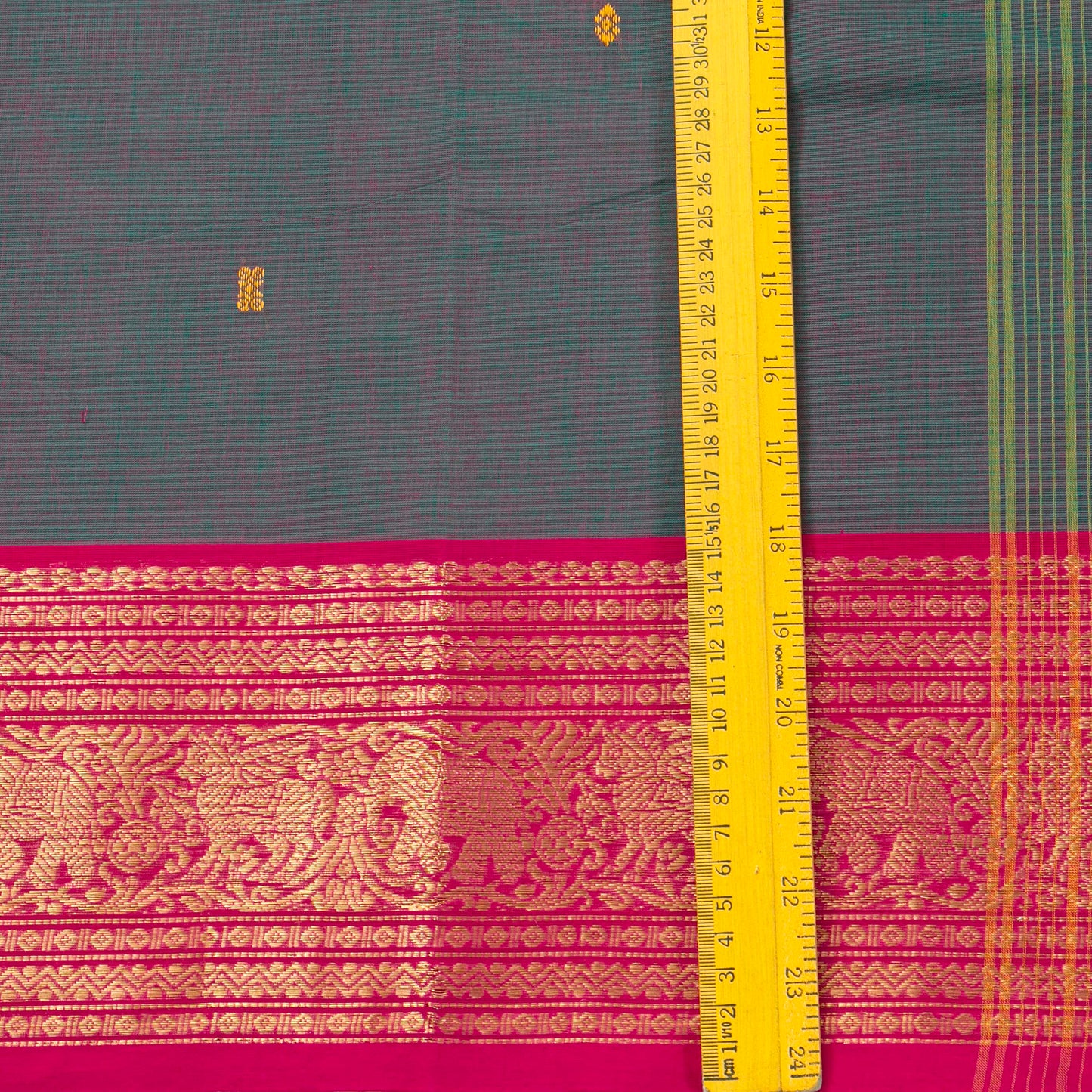 Grey And Pink Kanchi Cotton Saree For Festive Wear PV MM KC 766 - Cotton Saree - Panjavarnam PV MM KC 766