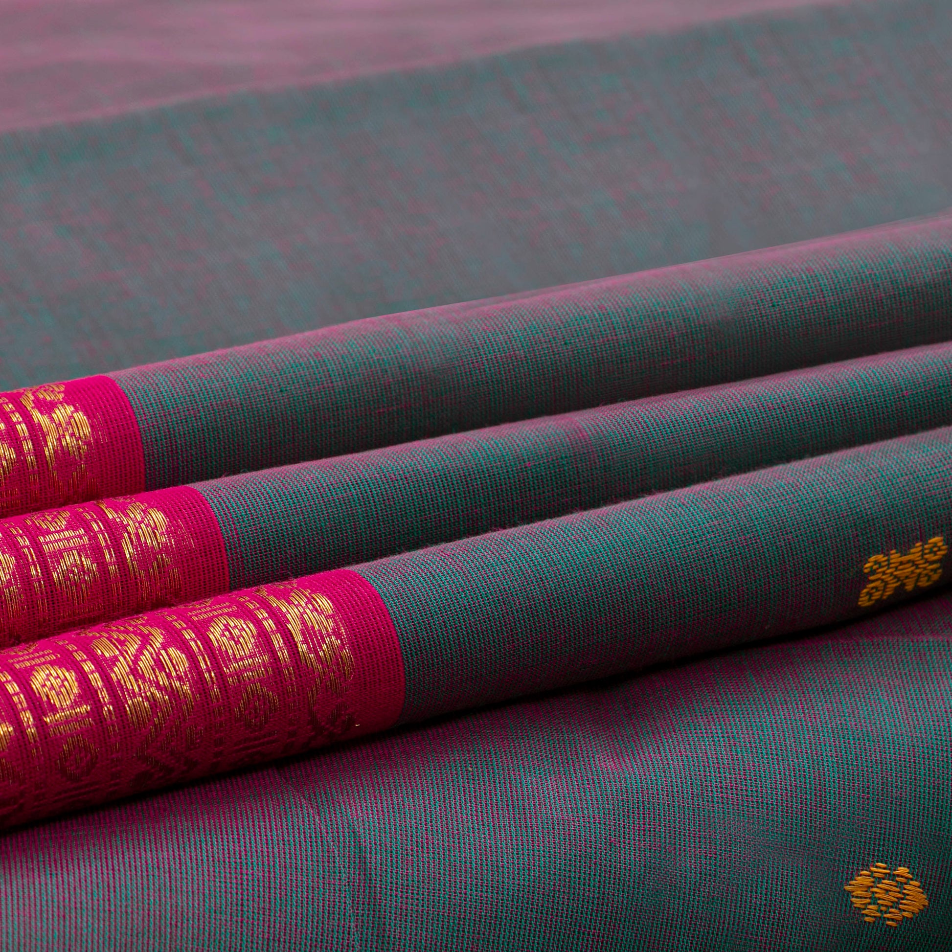 Grey And Pink Kanchi Cotton Saree For Festive Wear PV MM KC 766 - Cotton Saree - Panjavarnam PV MM KC 766