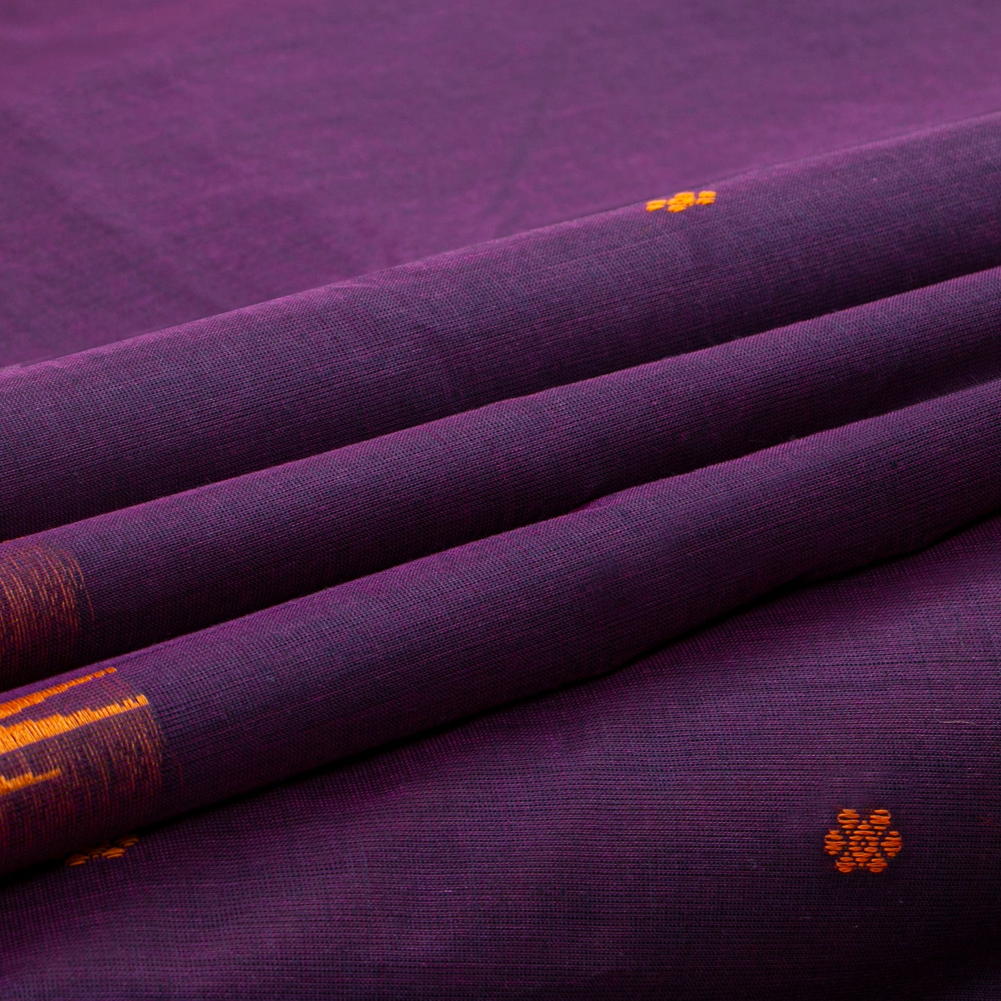 Purple Kanchi Cotton Saree Ganga Jamuna Border For Festive Wear PV MM KC 859