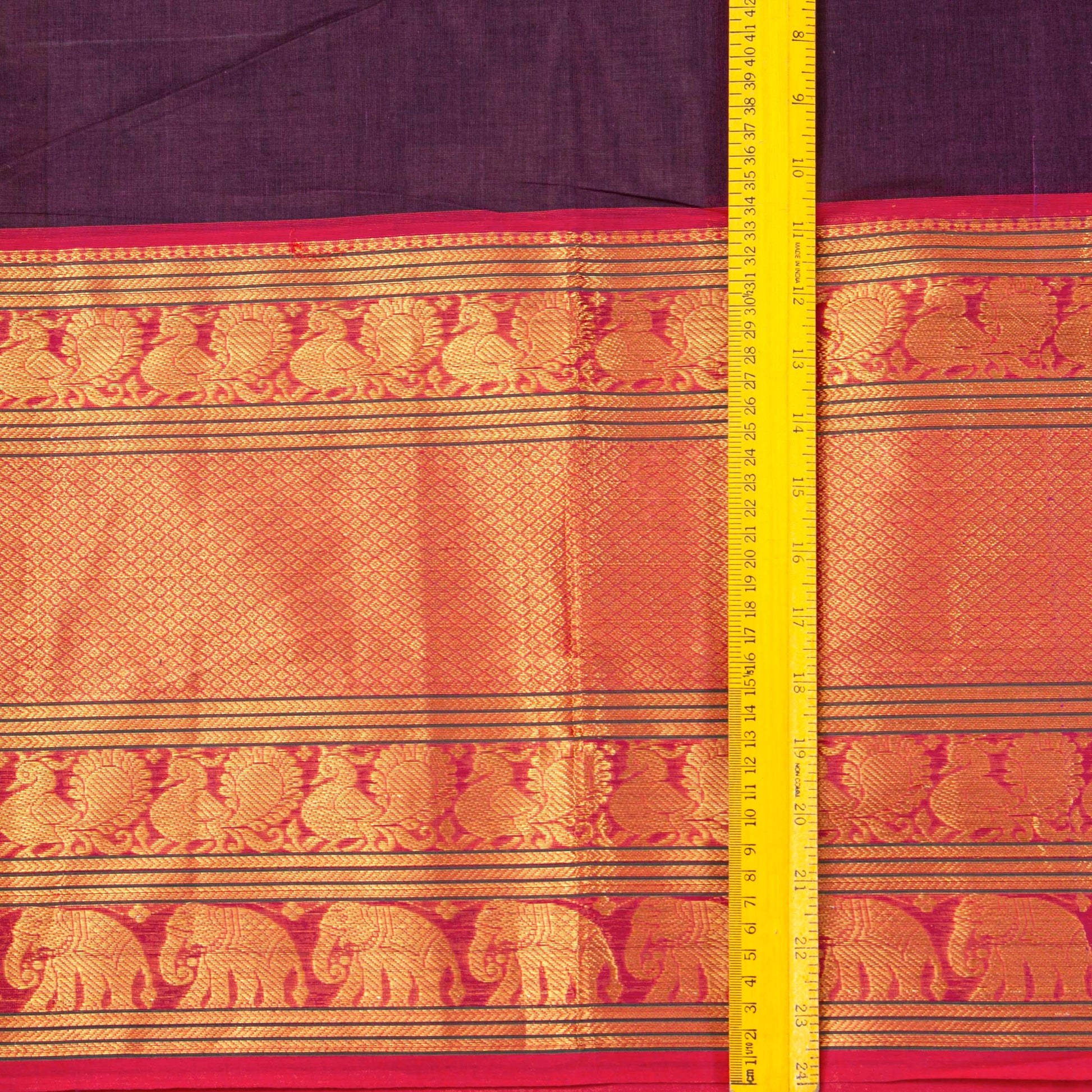 Purple And Pink Kanchi Cotton Saree For Festive Wear PV MM KC 705 - Cotton Saree - Panjavarnam PV MM KC 705