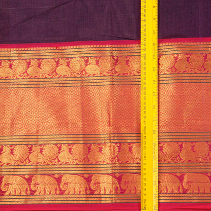 Purple And Pink Kanchi Cotton Saree For Festive Wear PV MM KC 705 - Cotton Saree - Panjavarnam PV MM KC 705