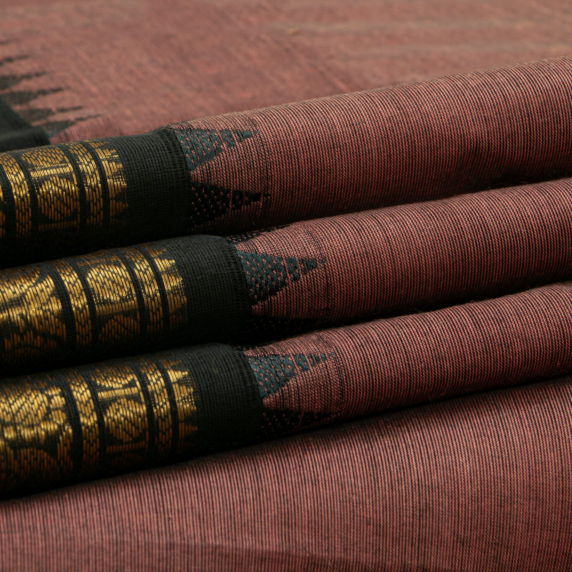 Gheva And Black Kanchi Cotton Saree For Festive Wear PV MM KC 732 - Cotton Saree - Panjavarnam PV MM KC 732