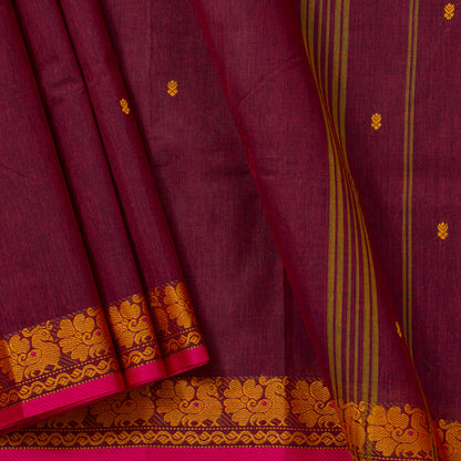 Maroon Kanchi Cotton Saree PV MM KC 188