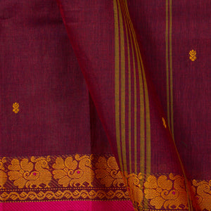 Maroon Kanchi Cotton Saree PV MM KC 188