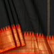 Black And Orange Kanchi Cotton Saree For Festive Wear PV MM KC 709