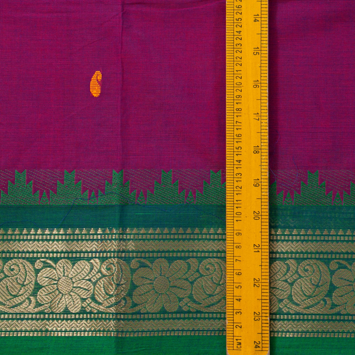 Magenta And Green Kanchi Cotton Saree PV MM KC 156