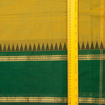 Mustard Kanchi Cotton Saree Ganga Jamuna Border For Festive Wear PV MM KC 703 - Cotton Saree - Panjavarnam PV MM KC 703