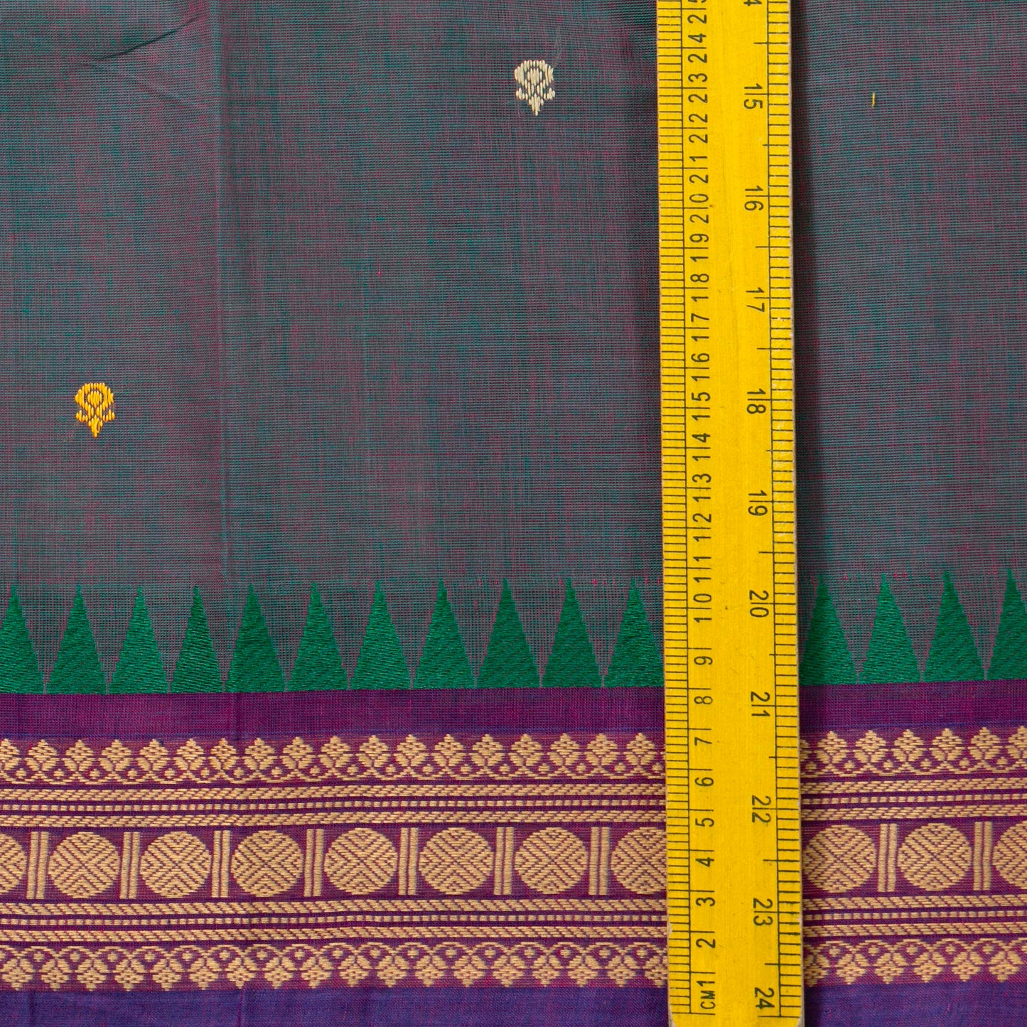 Blue And Magenta Kanchi Cotton Saree Ganga Jamuna Border PV MM KC 160