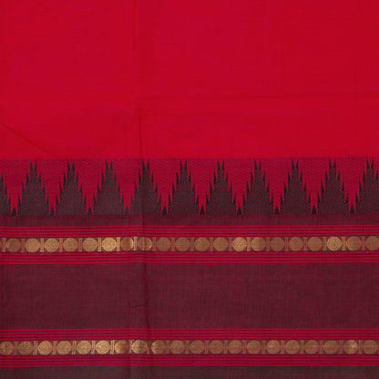 Red And Maroon Kanchi Cotton Saree For Festive Wear PV MM KC 333