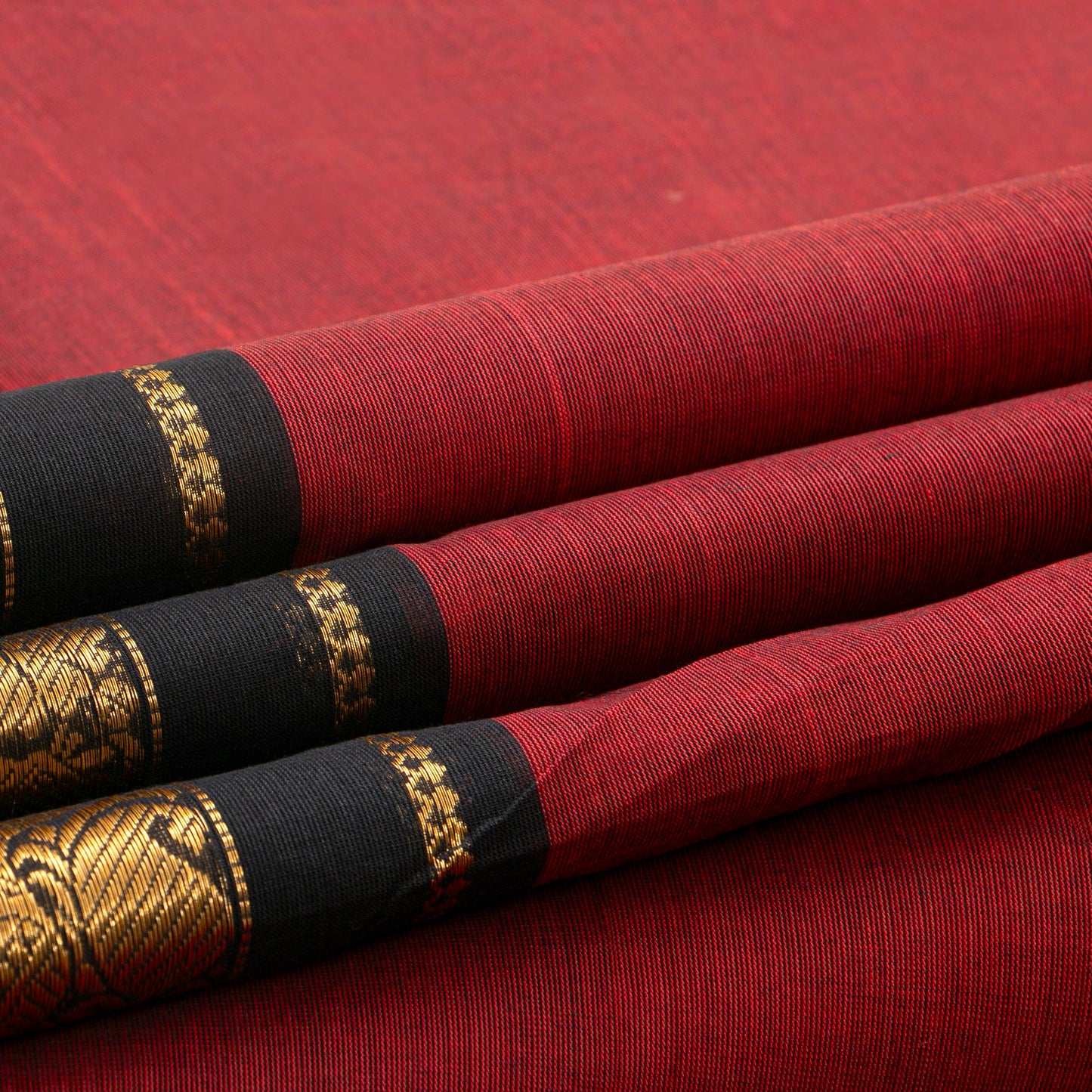 Maroon And Black Kanchi Cotton Saree For Festive Wear PV MM KC 714 - Cotton Saree - Panjavarnam PV MM KC 714