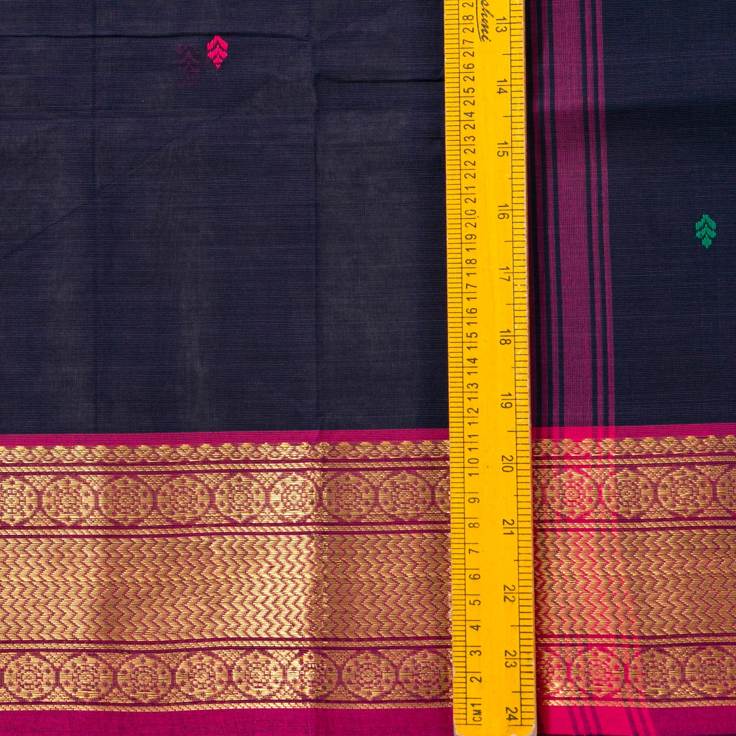 Blue Kanchi Cotton Saree Ganga Jamuna Border PV MM KC 166