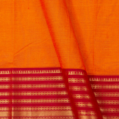 Yellow And Red Kanchi Cotton Saree For Festive Wear PV MM KC 719 - Cotton Saree - Panjavarnam PV MM KC 719