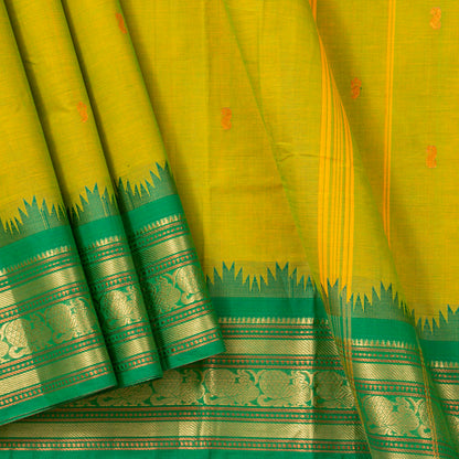 Green Kanchi Cotton Saree PV MM KC 229