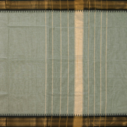 Grey And Black Kanchi Cotton Saree For Office Wear PV MM KC 331