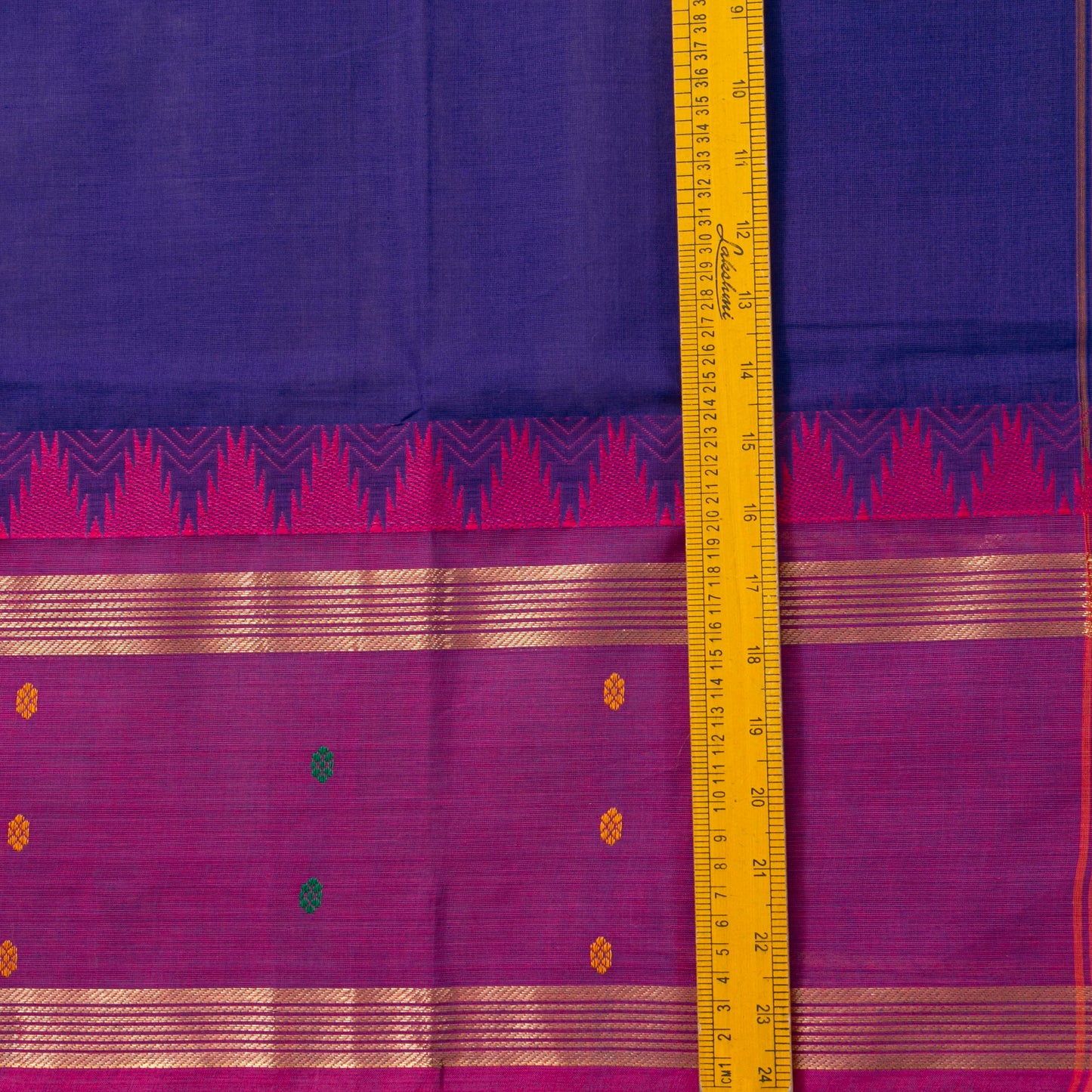 Blue And Magenta Kanchi Cotton Saree PV MM KC 267