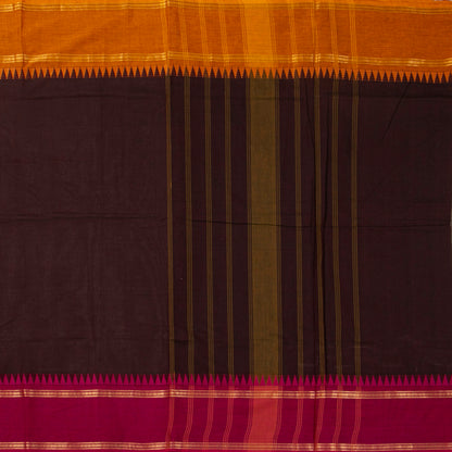 Brown Kanchi Cotton Saree Ganga Jamuna Border For Festive Wear PV MM KC 735 - Cotton Saree - Panjavarnam PV MM KC 735