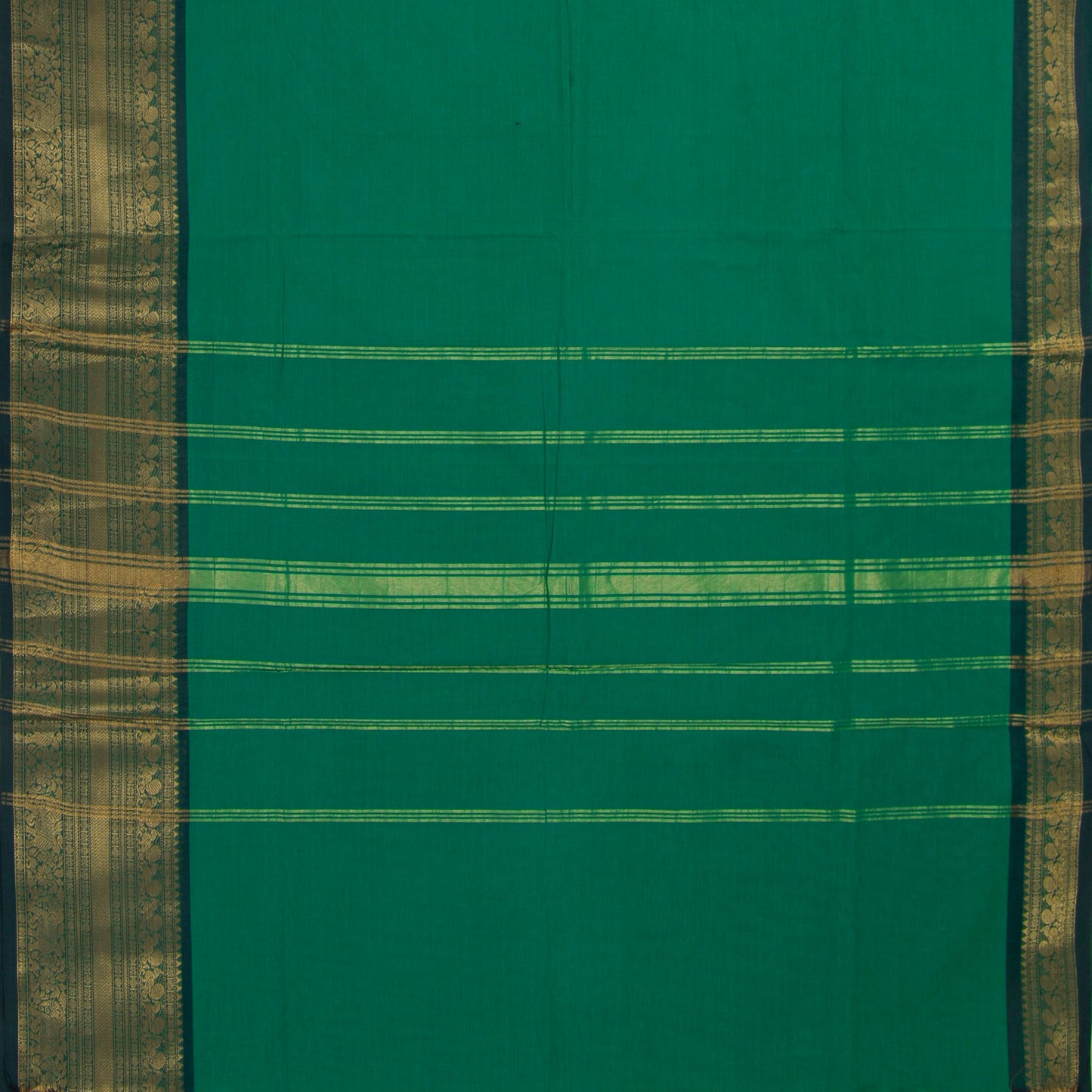 Green And Teal Kanchi Cotton Saree For Office Wear PV MM KC 355