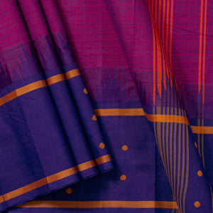 Magenta Kanchi Cotton Saree Ganga Jamuna Border PV MM KC 227