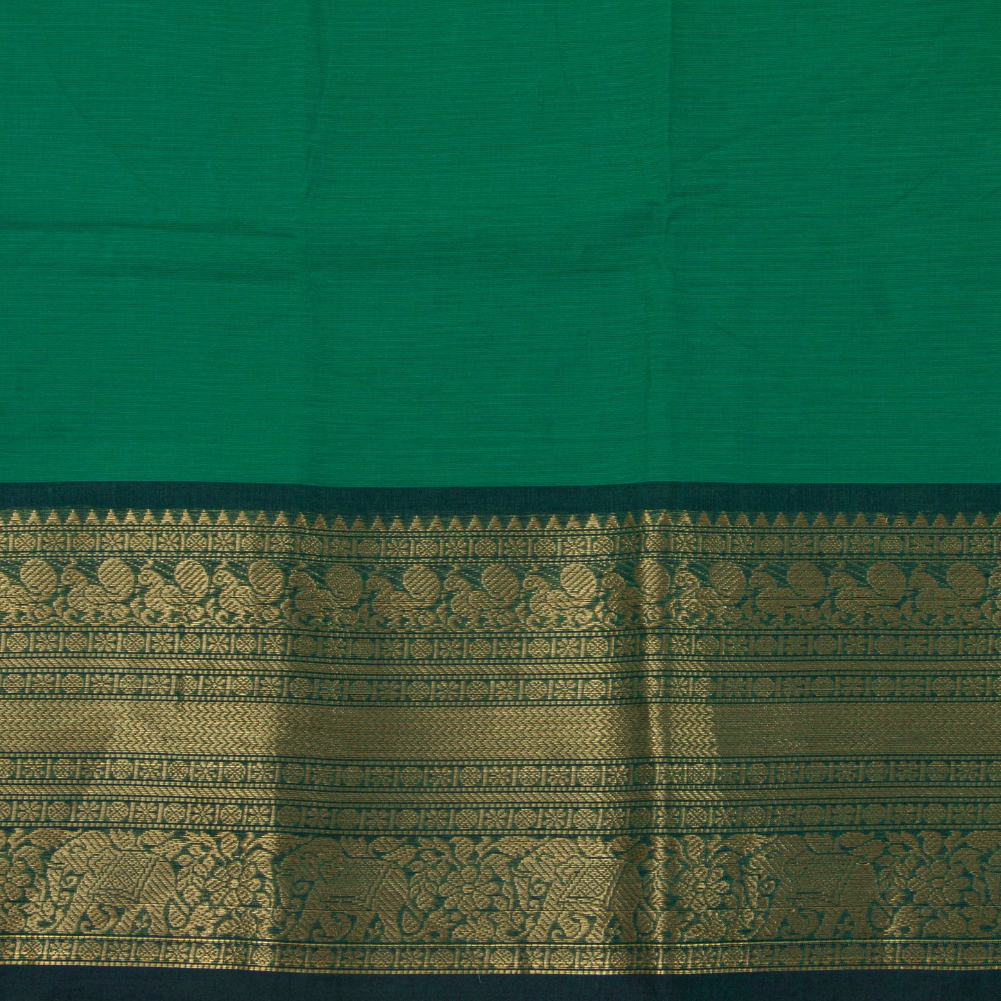 Green And Teal Kanchi Cotton Saree For Office Wear PV MM KC 355