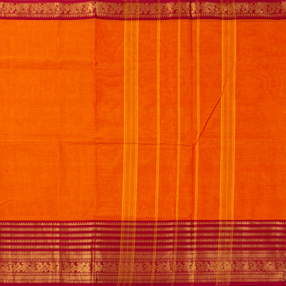 Yellow And Red Kanchi Cotton Saree For Festive Wear PV MM KC 719 - Cotton Saree - Panjavarnam PV MM KC 719
