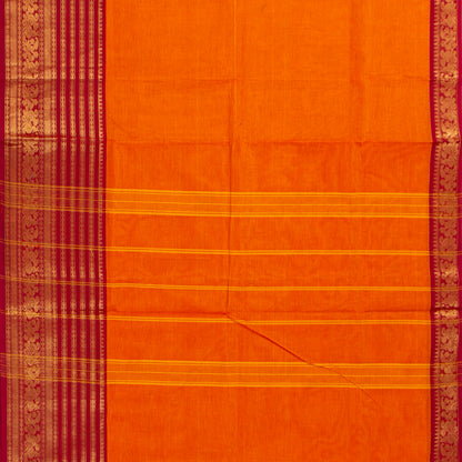 Yellow And Red Kanchi Cotton Saree For Festive Wear PV MM KC 719 - Cotton Saree - Panjavarnam PV MM KC 719