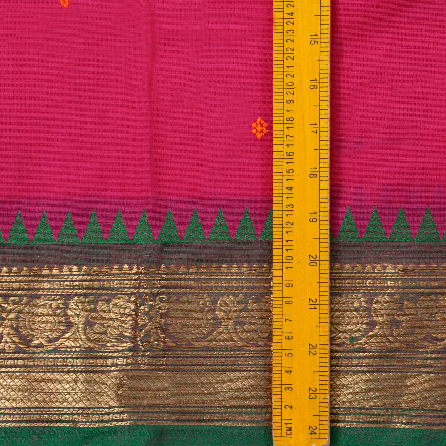 Pink Kanchi Cotton Saree Ganga Jamuna Border PV MM KC 241