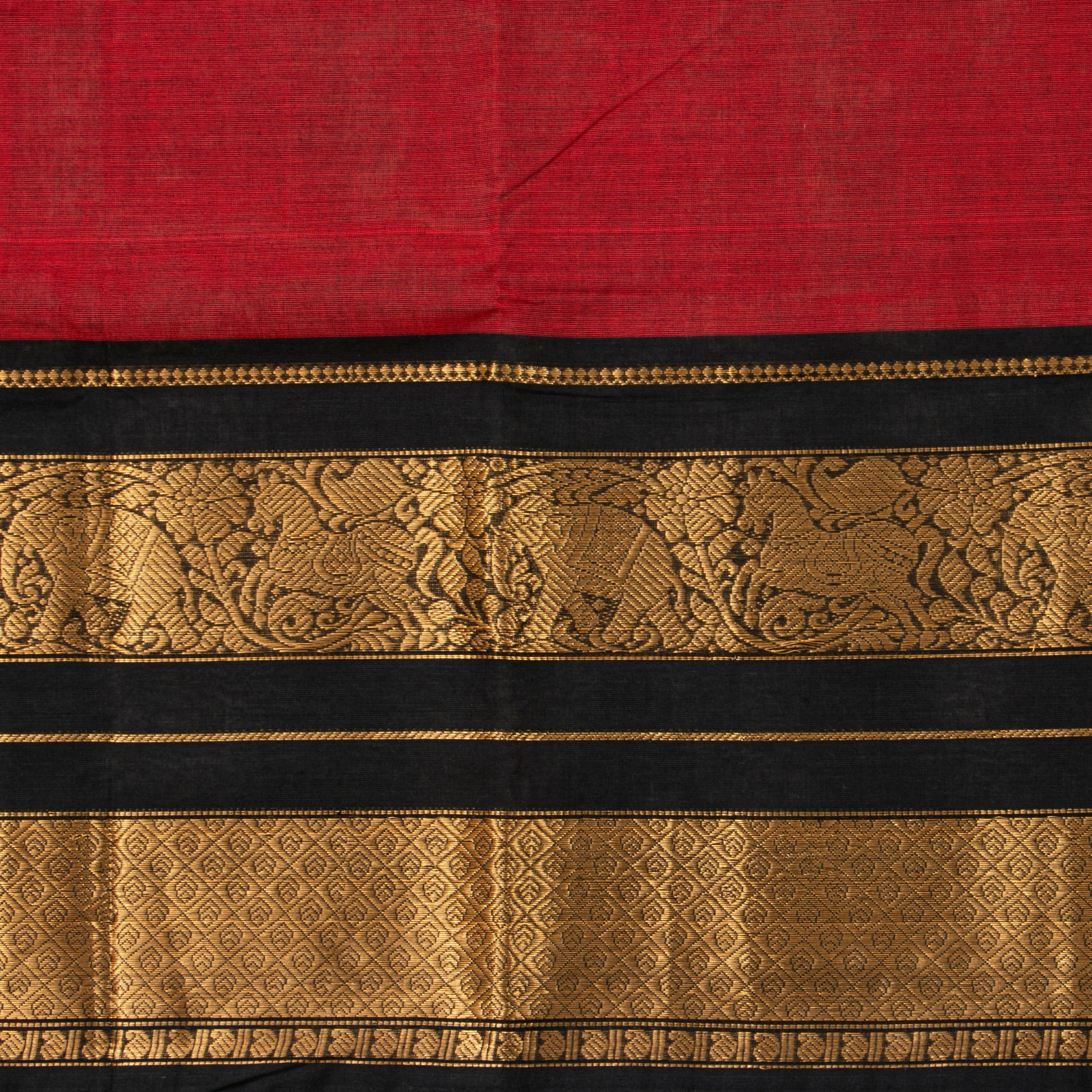 Maroon And Black Kanchi Cotton Saree For Festive Wear PV MM KC 714 - Cotton Saree - Panjavarnam PV MM KC 714