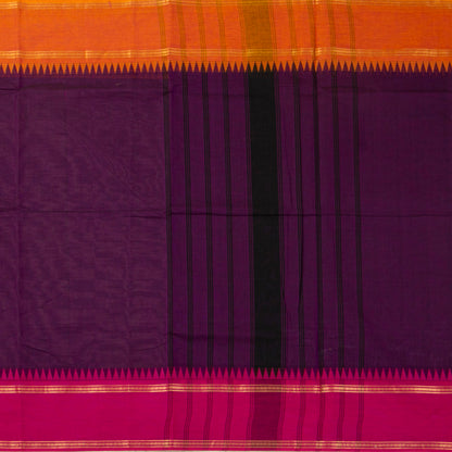 Purple Kanchi Cotton Saree Ganga Jamuna Border For Festive Wear PV MM KC 708 - Cotton Saree - Panjavarnam PV MM KC 708