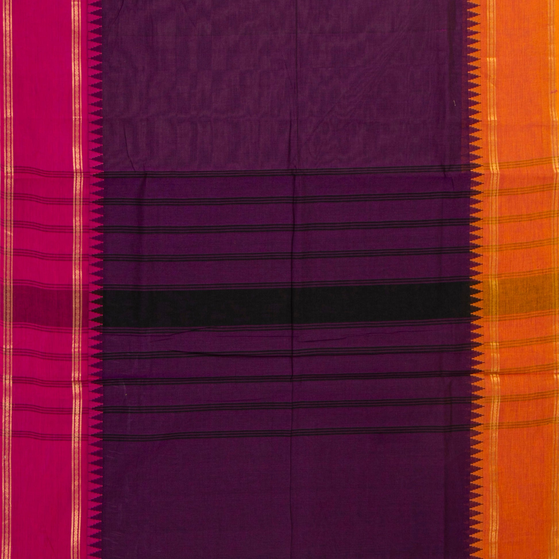 Purple Kanchi Cotton Saree Ganga Jamuna Border For Festive Wear PV MM KC 708 - Cotton Saree - Panjavarnam PV MM KC 708