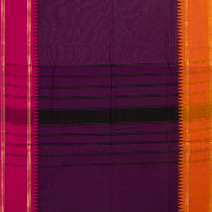 Purple Kanchi Cotton Saree Ganga Jamuna Border For Festive Wear PV MM KC 708 - Cotton Saree - Panjavarnam PV MM KC 708