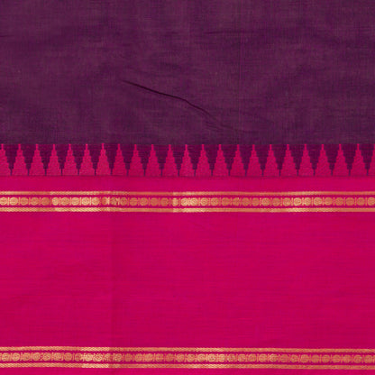 Purple Kanchi Cotton Saree Ganga Jamuna Border For Festive Wear PV MM KC 708 - Cotton Saree - Panjavarnam PV MM KC 708